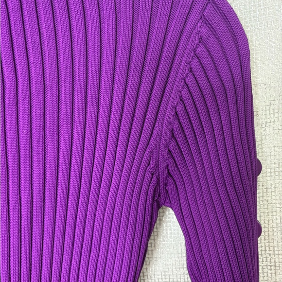 Hanifa Mira Elegant Purple Ribbed Knit Dress, size L, NWOT - Picture 7 of 11